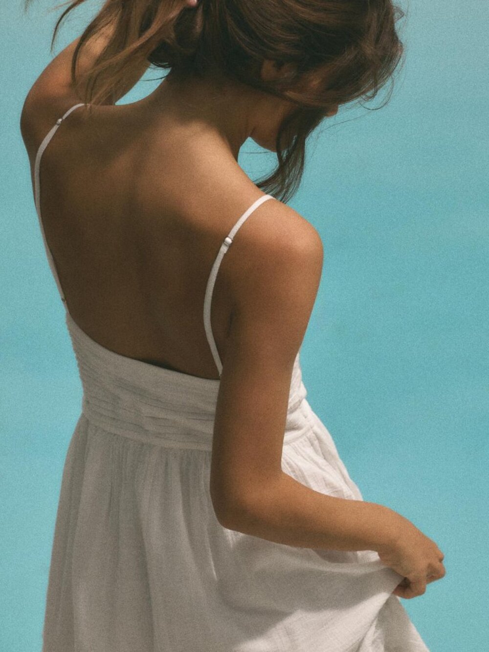 ZARA WHITE LINEN DRESS - Picture 2 of 6